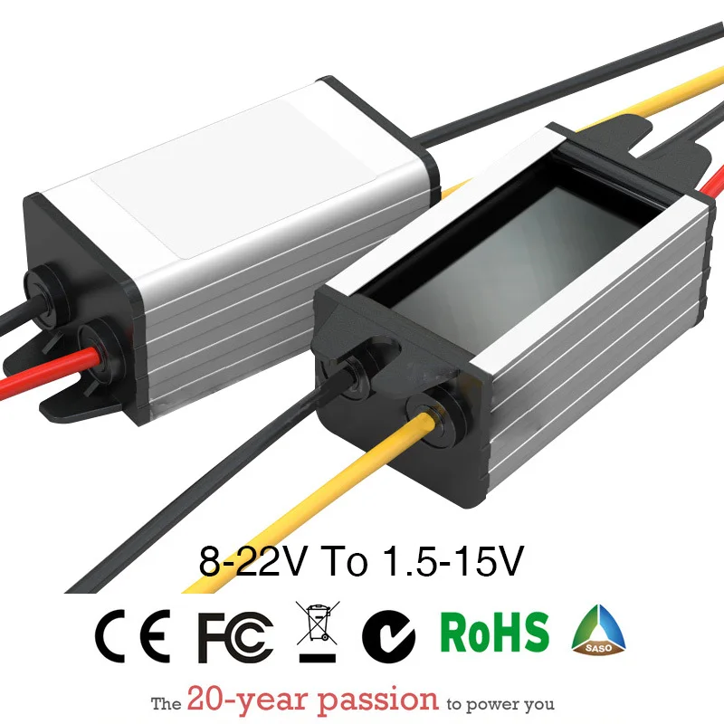 Преобразователь питания DC/DC 8-22 в до 1,5-15 в 3A водонепроницаемый модуль управления автомобиля Инвертор Размер 33*25*20 мм