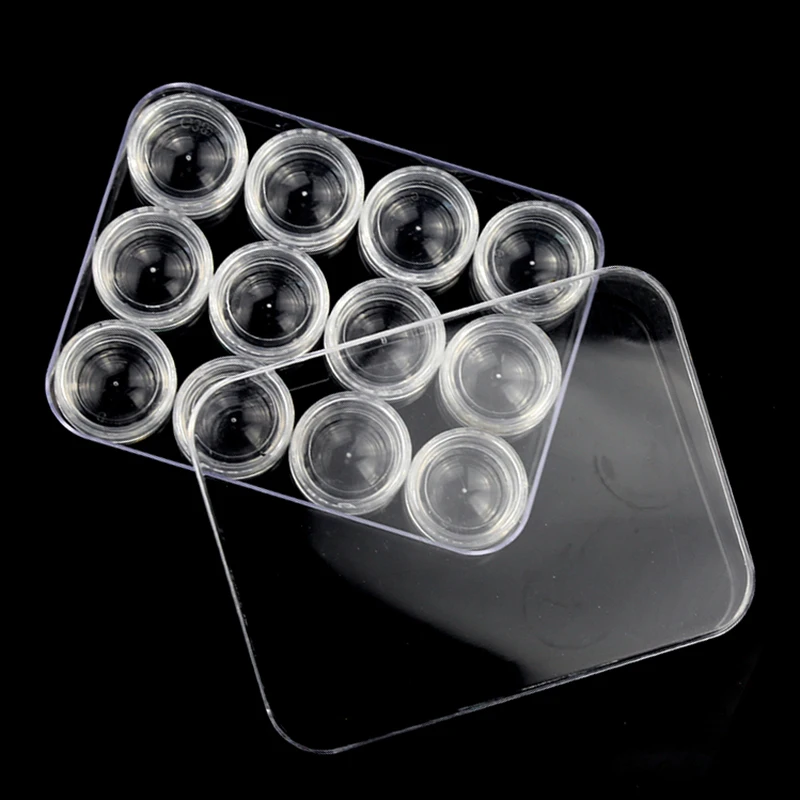 

12 Grids Detachable Storage Box Nail Art Organizer 3ML Container For Nail Art Rhinestone Ornament Organizer Glitter Sequins Box