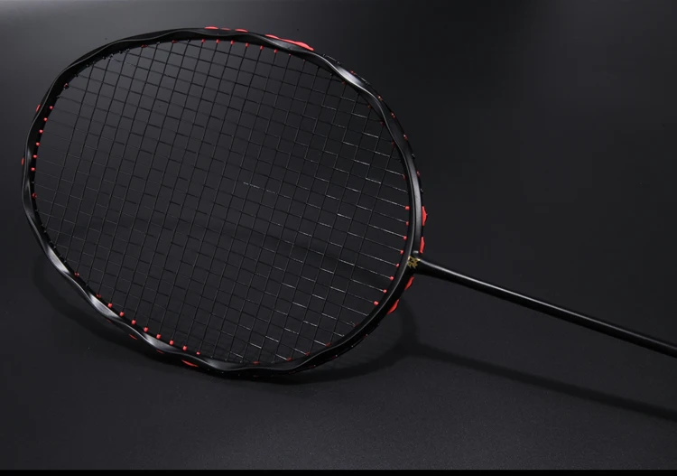 Nuevo especial de la onda de cáñamo flores marco bádminton raquetas de fibra de carbono completa 5U absorción de choque ofensiva solo raquetas Q1254CMB