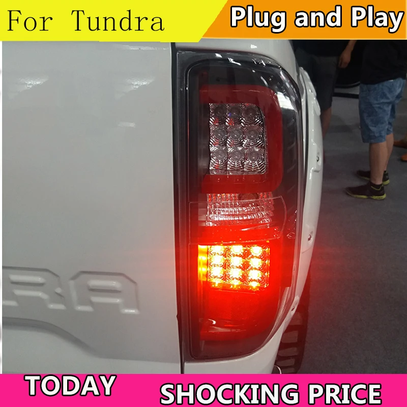 

doxa Car Styling Smoked Black Tail Lights For Toyota Tundra 2014 2015 2016 Taillights LED Tail Light Rear Lamp DRL+Brake+Signal