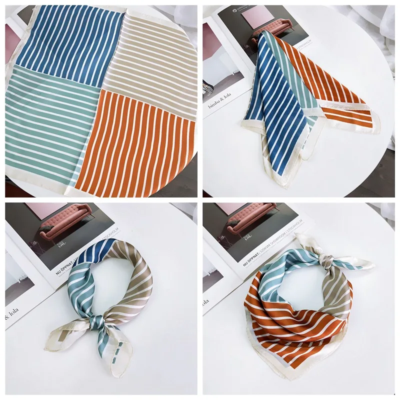 

Весенне-летний модный платок 53x53 см маленький квадратный шелковый шарф для женщин качественные шарфы на шею шикарная бандана винтажный шарф