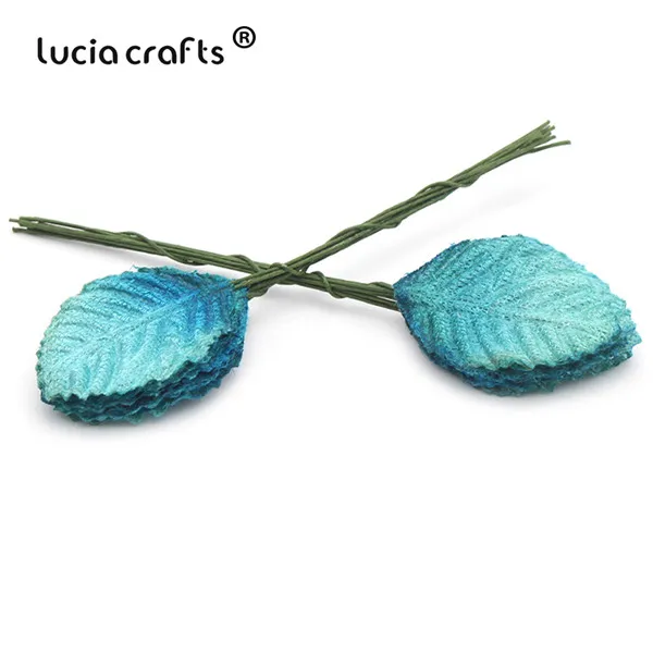 Lucia crafts 50 шт/100 шт искусственные листья флорист Сделай Сам домашний венок для вечеринок Свадебный декор Скрапбукинг Ремесло поддельные цветы A0703 - Цвет: C11 Light Blue 50pcs