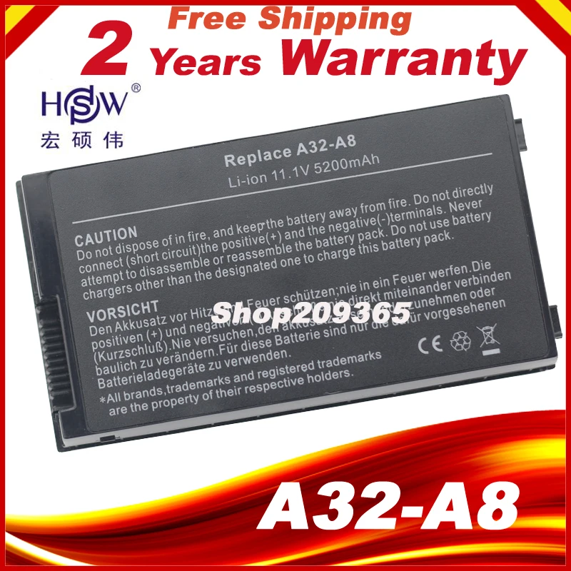 Аккумулятор для ноутбука Asus A32-A8 N81 F8SV X81S F8V A8J A8E X83V Z99 70-NF51B1000 90-NF51B1000 90-NF51B1000Y |