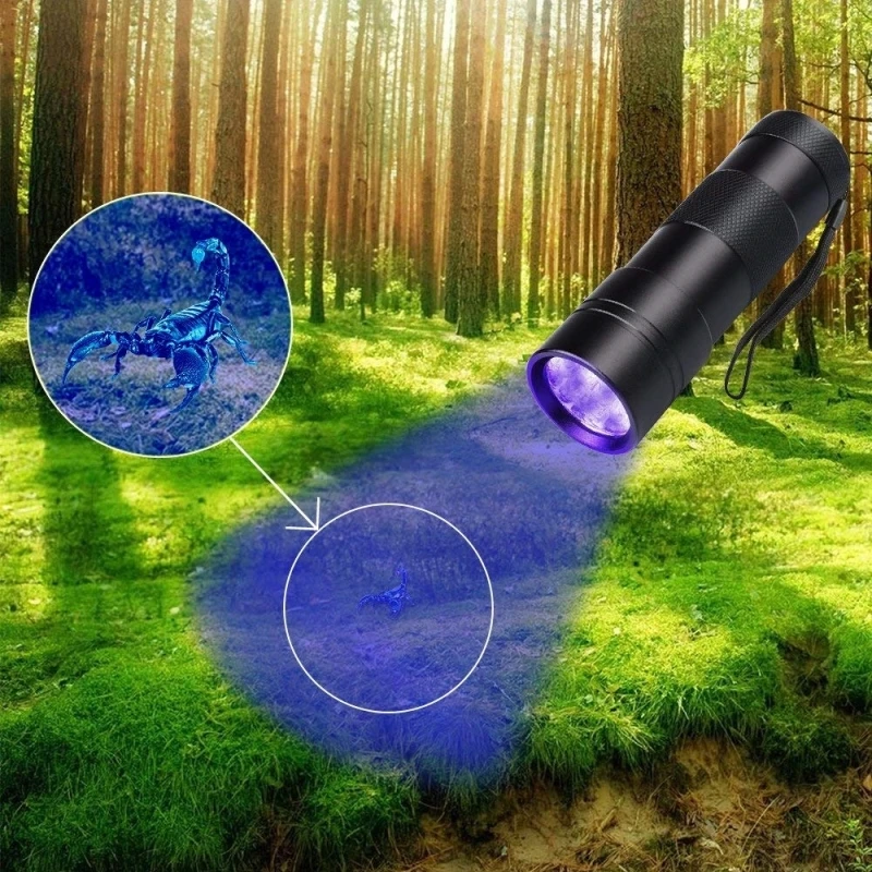 firefighter flashlights UV Flashlight UV Light linterna Torch 12 LED Ultraviolet Detector For Dog/Cat/Pet Urine Scorpion Bed Bug On Carpets/Rugs/Floor rechargeable torch with docking station