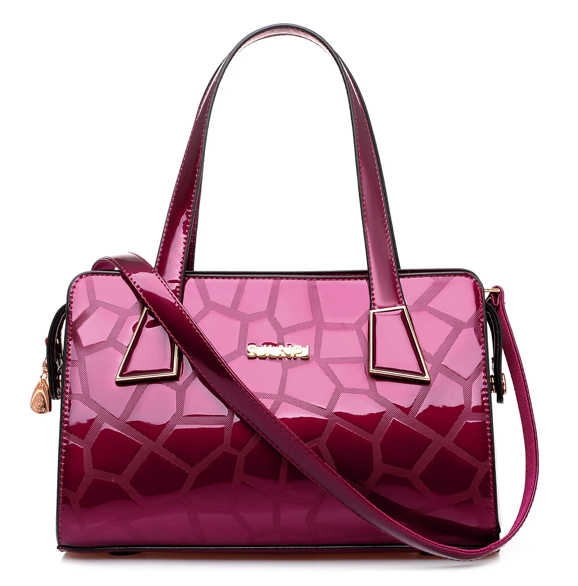 

New Fashion Stone Pattern Women Handbags European Design Patent Leather Ladies Shoulder Bags Female Brand Luxury Crossbody Bag