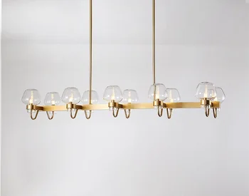 

10-Light Modern Chandelier with G9 LED in Glass Shade / Black or Golden Color Frame