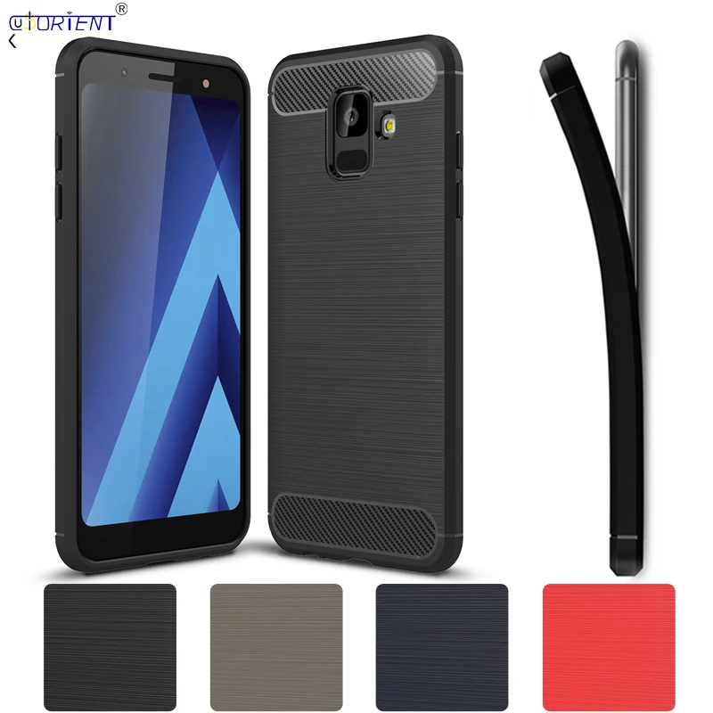 Чехол для Samsung Galaxy A6 2018 A600 Мягкий силиконовый чехол SM A600X A600FN/DS из углеродного