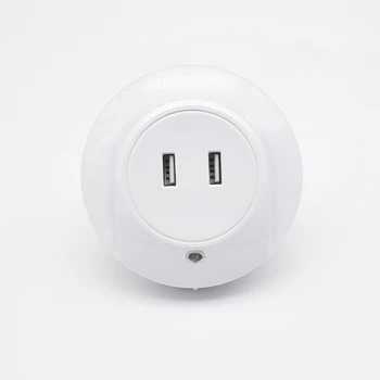

Dual USB Port Wall Charger Adapter Charging 2.1A US EU Plug Power With Light Sensor Led Night Lights USB Socket