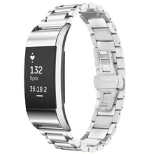 Fitbit Charge 2 браслет из нержавеющей стали с металлической заменой Смарт-часы браслет withDoubleButtonFoldingClaspforFitbitCharger2