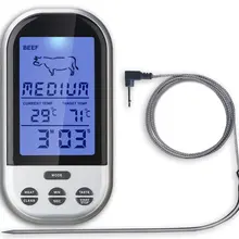 Беспроводной термометр для мяса со съемным зондом, таймером и мгновенное считывание цифровой ЖК-дисплей дистанционный термометр для барбекю