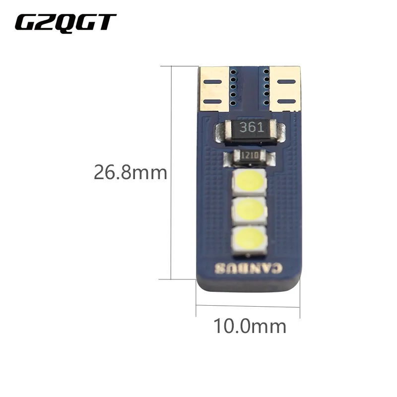 100pcs CANBUS 6SMD 3030 w5w led car Lamp t10 194 168 Super Bright Side Marker lights License Plate Trunk Strobe Signal Bulb