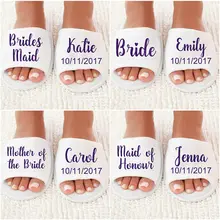 Персонализированные свадебные тапочки, на заказ, свадебные тапочки невесты и подружки невесты, цветочные тапочки для девочек,. девичьи вечерние туфли