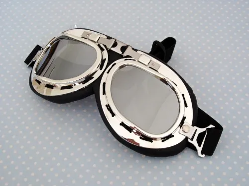 WWII винтажные очки пилота шлем Daft Punk очки аксессуары в стиле стимпанка очки для мотоциклетного шлема стимпанк маска унисекс - Цвет: silver