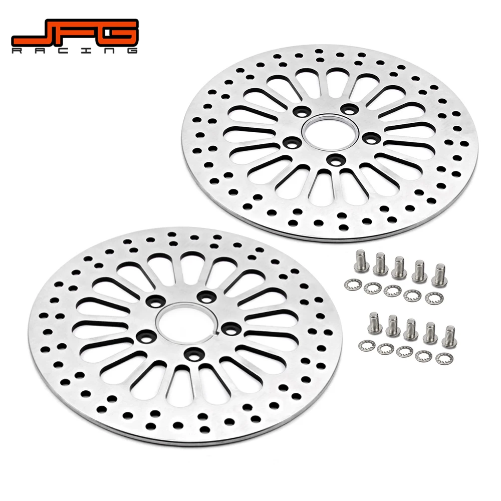 

Motorcycle Street Bike Silver Two PCS Front Brake Disc Rotor For Harley SOFTAIL SPORTSTER DYNA 1984-2013 TOURING 1984-2007