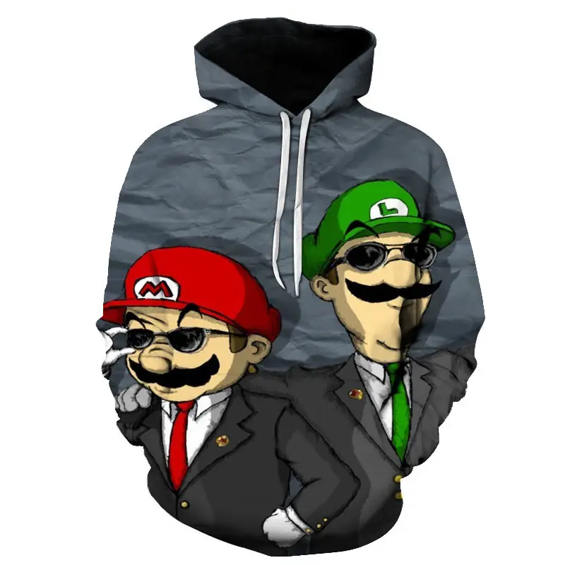 

2019 Autumn new style 3d Hoodies Cartoon Super Mario 3D print Hoodie Sweatshirt funny drugs casual Pullover 3d Jacket Coat