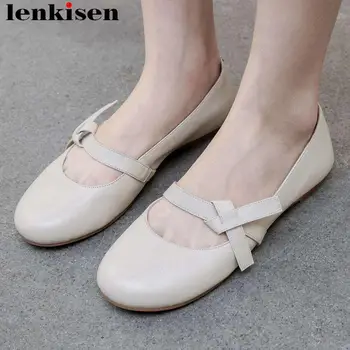 

Lenkisen natural leather loafers slip on preppy style square toe flat with women flats comfortable driving ballet shoes L9f1