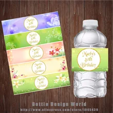 20 шт./партия, на заказ, весенние этикетки для бутылок с водой, обертка для конфет, для свадьбы, для дня рождения, для курицы, вечерние украшения