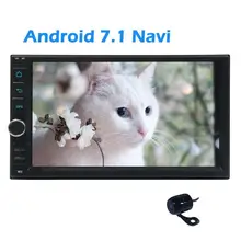 Android 7.1 2din Car Stereo GPS Navigation Autoradio Bluetooth Dual Cam-in with Free Rear Camera Headunit support Wifi/4G USB/SD