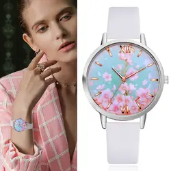 Lvpai падение доставка цветок женские часы подарок высокое качество из искусственной кожи маленький ремешок женские часы Montre Femme подарок