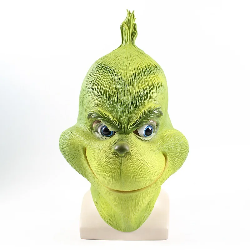 Dr. Seuss's How the Grinch Рождественская латексная маска для хеллоуина и карнавала