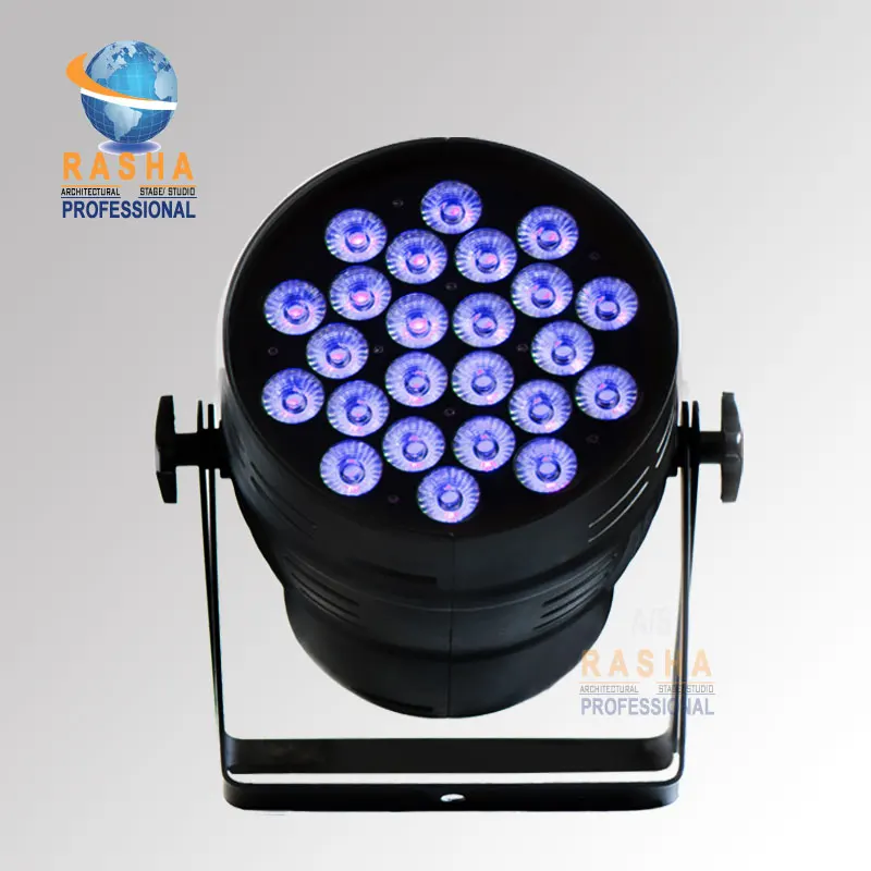 

Rasha High Brightness Hex 24pcs*18W 6in1 RGBAW UV Alumnium LED Par Can Stage LED Par Light For Stage Event Party Stage Lighting