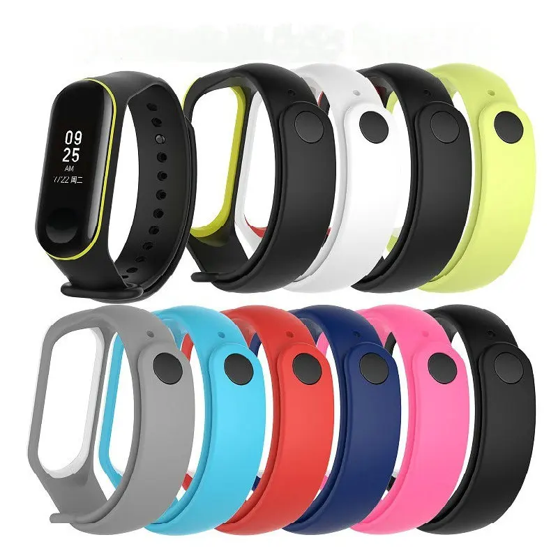 

Odog Soft Silicon Double Color Frame Wristband Bracelet for Xiao Mi Mi Band 3 Strap With Anti-lost Ring