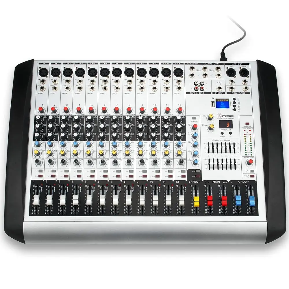 Coomusic Профессиональный MX 12 USB Портативный микшерный пульт Каналы DSP DJ Bluetooth аудио