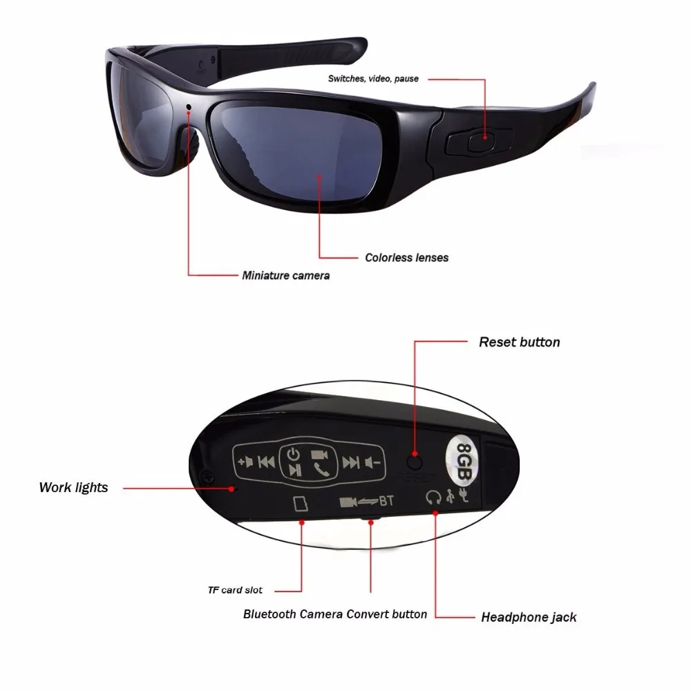 Модная улучшенная версия DV Смарт солнцезащитные очки Bluetooth стерео гарнитура polaried Спортивная камера цифровая hd-видеокамера солнцезащитные очки
