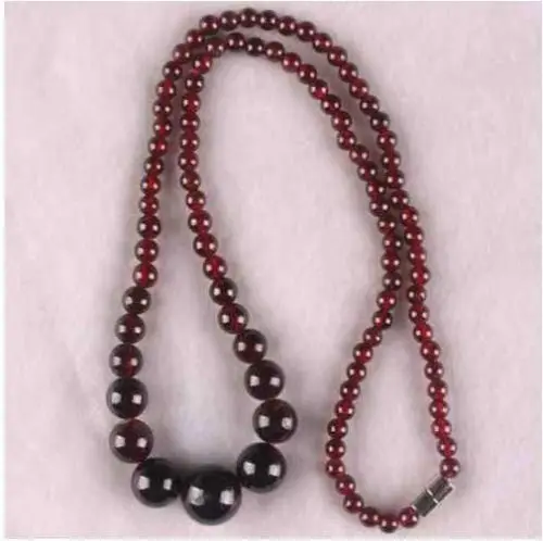 

5-12MM NATURAL GARNET GEMS ROUND BEADS NECKLACE 16.5"