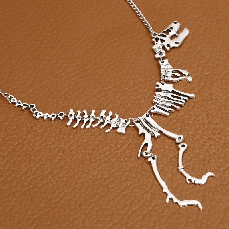 Hesiod классический унисекс стимпанк готический сплав динозавр Скелет мертвый тираннозавр Т-рекс подвеска ожерелье для женщин и мужчин - Окраска металла: XL892K