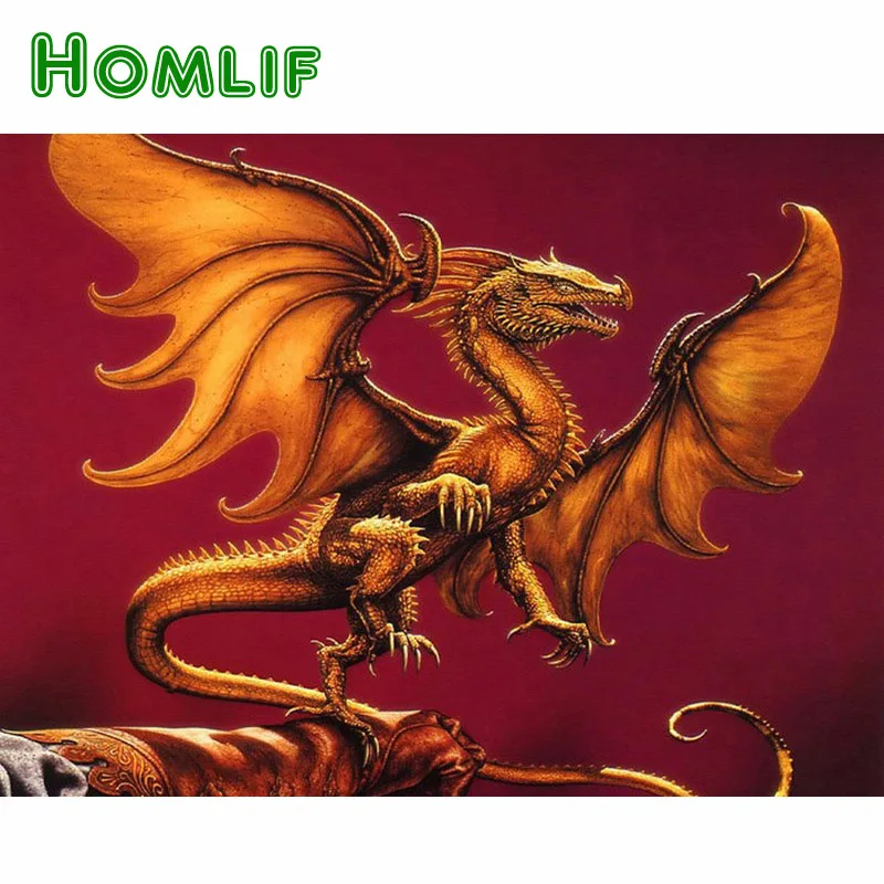 Aliexpress.com : Buy HOMLIF 5D Diamond Painting Dragon Full & Round 3D