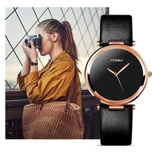 SINOBI De Mode Femmes Dames Montre-Bracelet En Cuir De Luxe Marque Femme Robe De Quartz Horloge Lady Montre Montre Femme relogio feminino