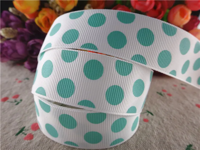 

15120749,New arrival 1" (25mm) dots printed grosgrain ribbons DIY hair bows ribbon hairbows 10 yards
