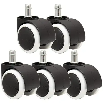 

New 50mm Office Chair Roller Castor Wheels - Set of 5 - black&white