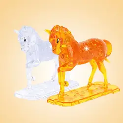 3D Хрустальные головоломки игры кусок Творческие дети интеллектуального развития лошадь модель