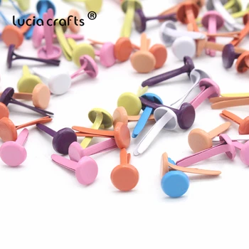 

SALE Lucia crafts 50pcs 6.5x13mm Colorful Round Iron Brads Scrapbooking Decor Embellishment Fastener Brads Metal Crafts CG0931
