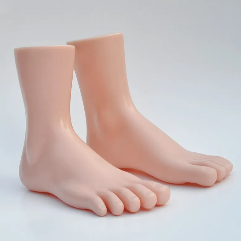 

CAMMITEVER Silicone Lifesize Female Thong Style Mannequin Foot Shoes Anckle Chains Display Model Art Sketch Display Sandal Shoe