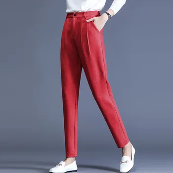 

Scude Women Harem Pants 2018 Winter New Female Trousers Plus Size 4xl Femme Pantalon Black Red Pencil Pants Femme