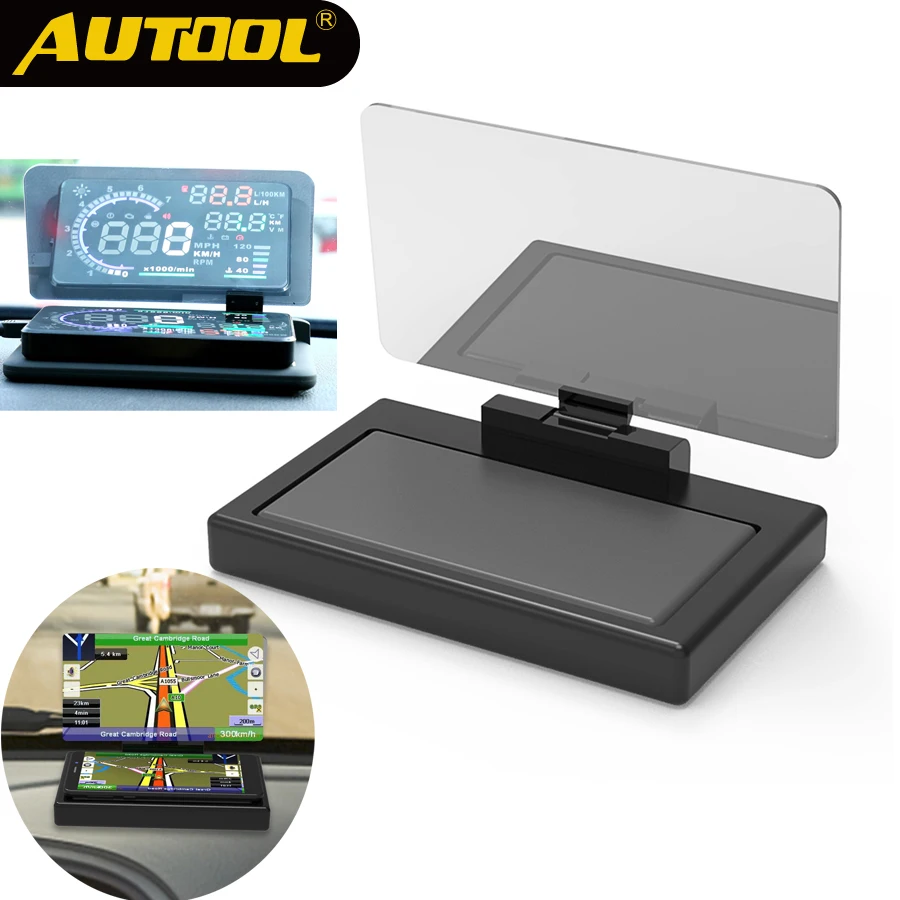 

AUTOOL H6 OBD2 HUD Holder OBD Headup Display Holding Base Car GPS Navigator Projector Mount Stand Autos Phone Holding Rack Shelf
