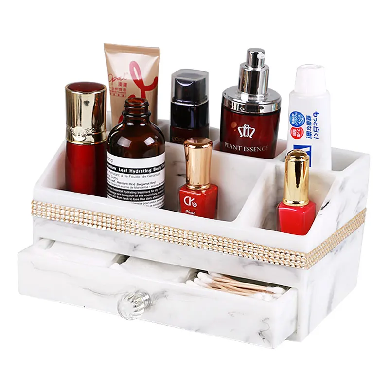 

Modern minimalist ink style storage box Large marble drawer type cosmetic combination cosmetic case