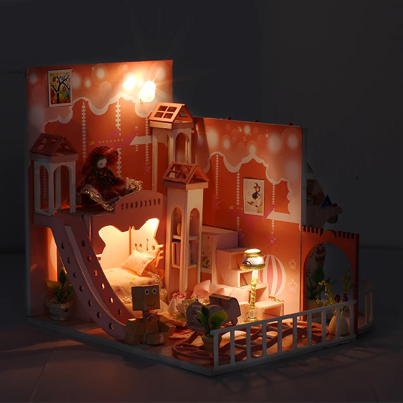 DIY деревянный дом кукла Мечта детство собрать 3D миниатюрные кукольный домик