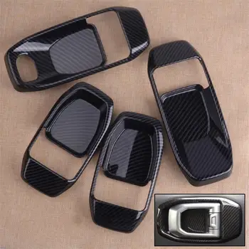 

CITALL 4pcsABS Car Interior Door Handle Bowl Cover Trim Carbon Fiber Texture Fit For Jeep Wrangler JL 4-Door 2018