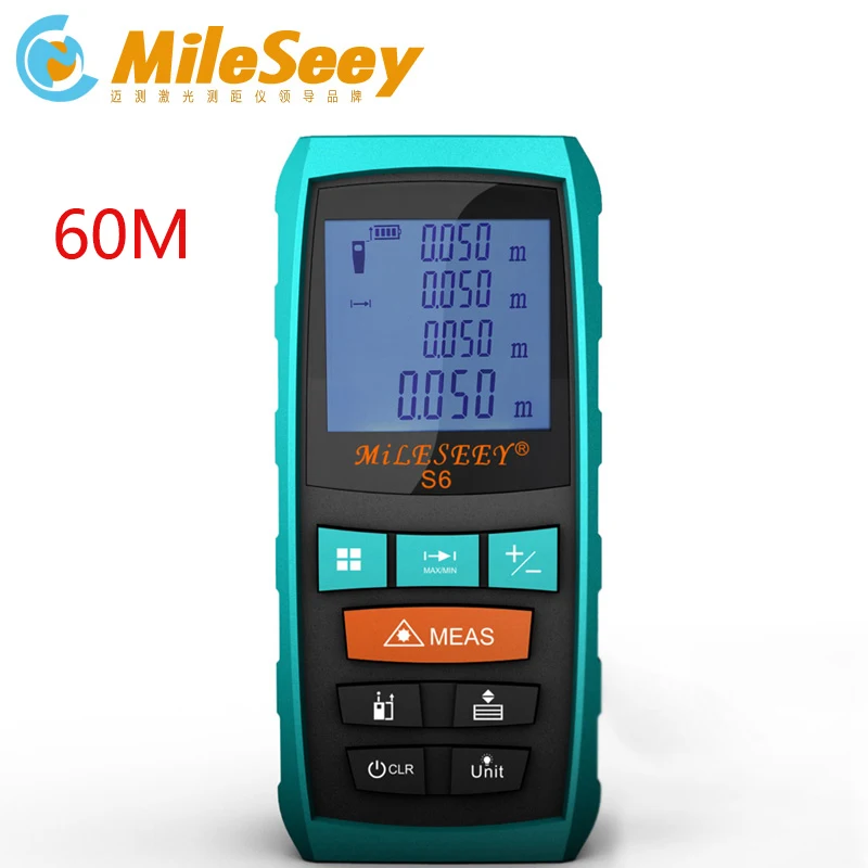 Mileseey S6 laser tape measure rangefinder 60m distance measurer