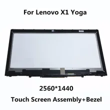 New 14” IPS LCD Touch Screen Matte Display Assembly Digitizer with Bezel VVX14T058J LP140QH1.SPE1 For Lenovo X1 Yoga 2560X1440