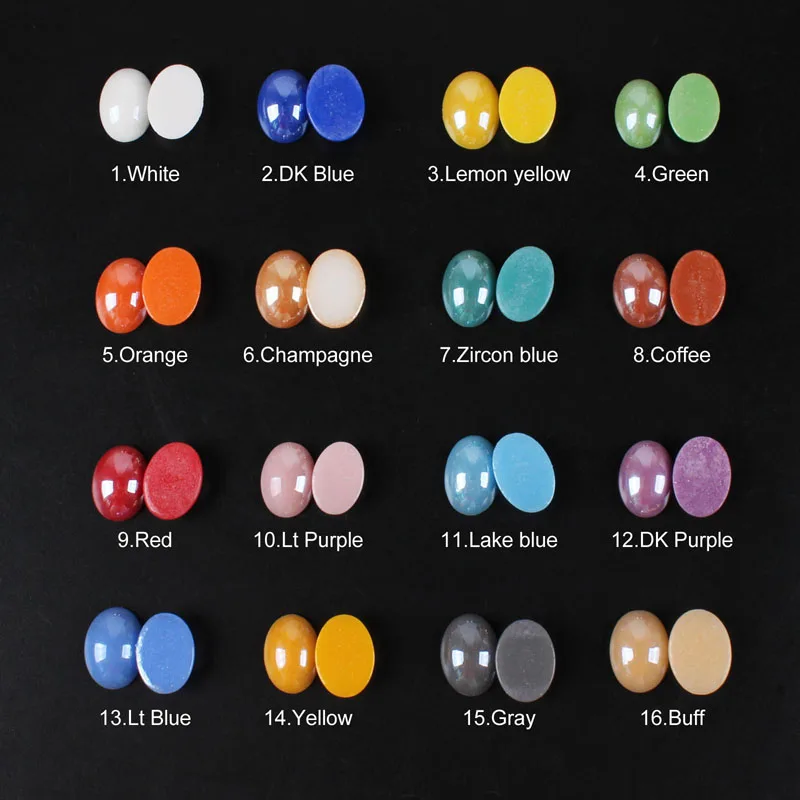 Разноцветные полуовальные жемчужные керамические бусины для ногтей, 18 цветов, DIY кристаллы, ювелирные аксессуары
