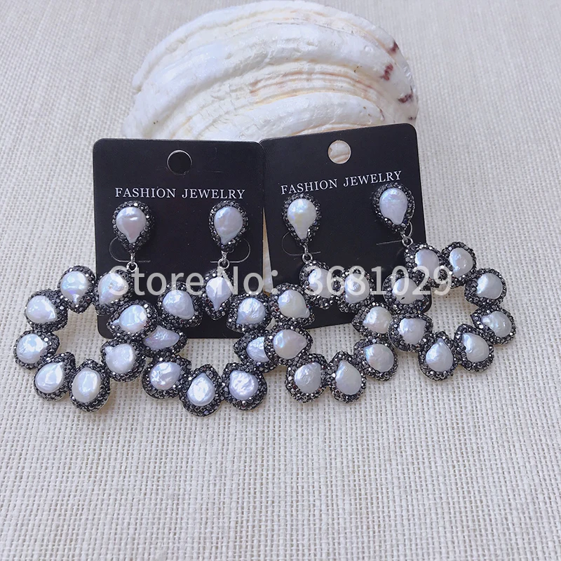 

Fashion simple atmosphere joker glass star with the same brand handmade hot style hot pearl ultra fashionable earrings