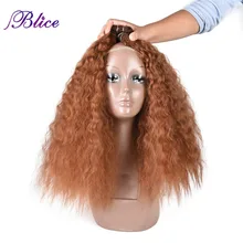Blice кудрявый вьющиеся Инструменты для завивки волос 18-22 дюймов природа Цвет волна, синтетические волосы, для увеличения объема, с двойной Weft пряди коричневый 3 шт./упак