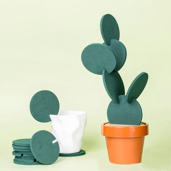 

1 Set Combination Type Coaster Flower Cactus Tableware Mats Cactus DIY Nonslip Heat Insulation Mat for Drink Holder Coffee Hot