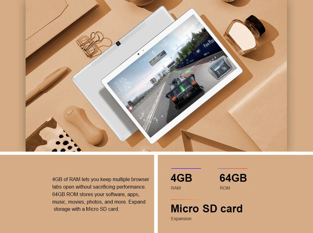Sale Teclast T20 4G Phablet Android 7.0 10.1 inch 4GB 64GB Tablet PC 2560x1600 Bluetooth 4.1 Deca Core Phone call 8100mah 13MP 9