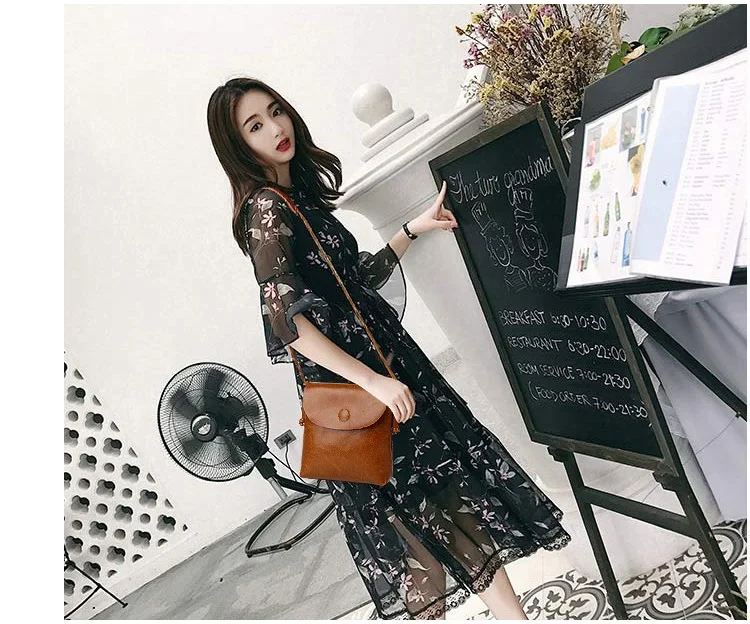 MJ Women Leather Messenger Bag Female Split Leather Shoulder Crossbody Bag High Quality Small Flap Bags for Girls (1)